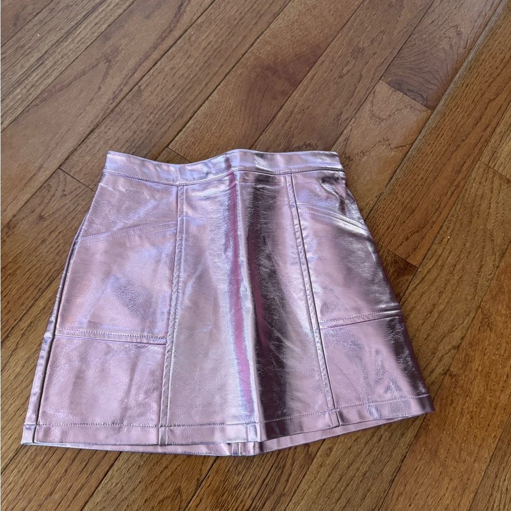 Metallic Faux Leather Skirt (Girls)
